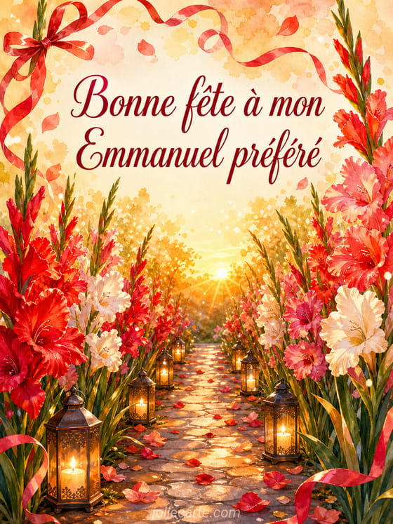 Carte bonne fête Emmanuel