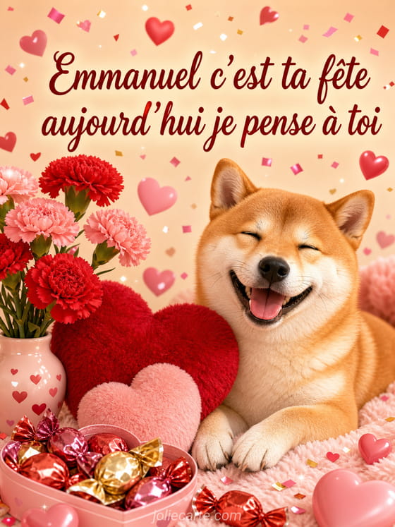 Carte bonne fête Emmanuel