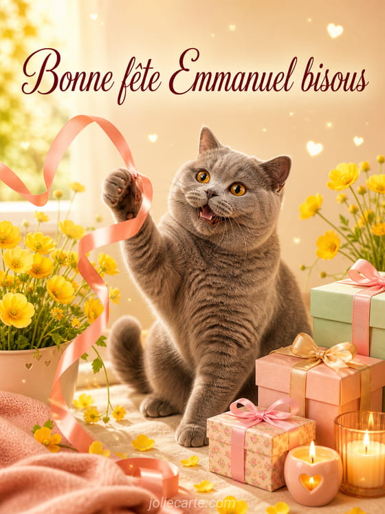 Carte bonne fête Emmanuel