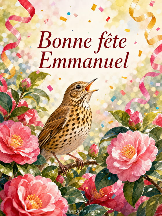 Carte bonne fête Emmanuel
