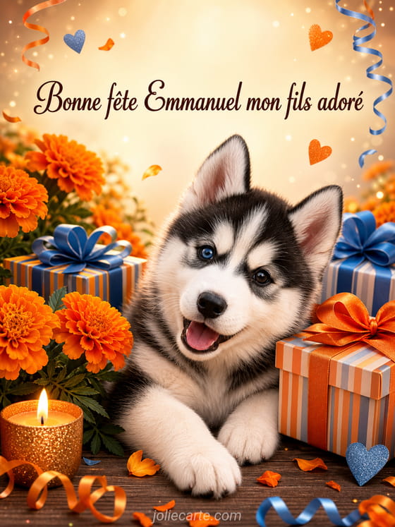Carte bonne fête Emmanuel