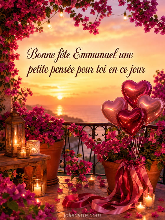 Carte bonne fête Emmanuel