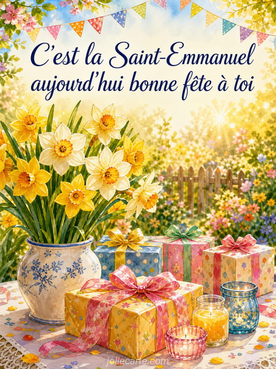 Carte bonne fête Emmanuel