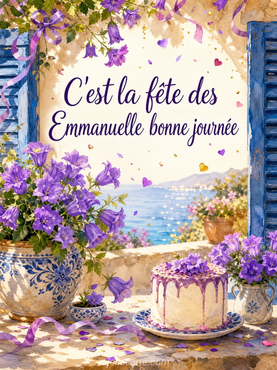 Carte bonne fête Emmanuelle