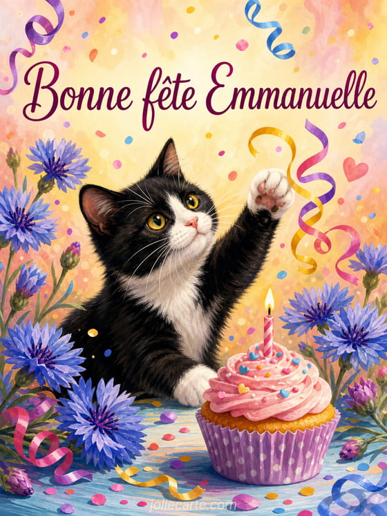 Carte bonne fête Emmanuelle