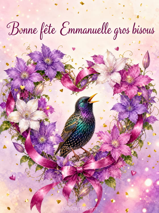 Carte bonne fête Emmanuelle