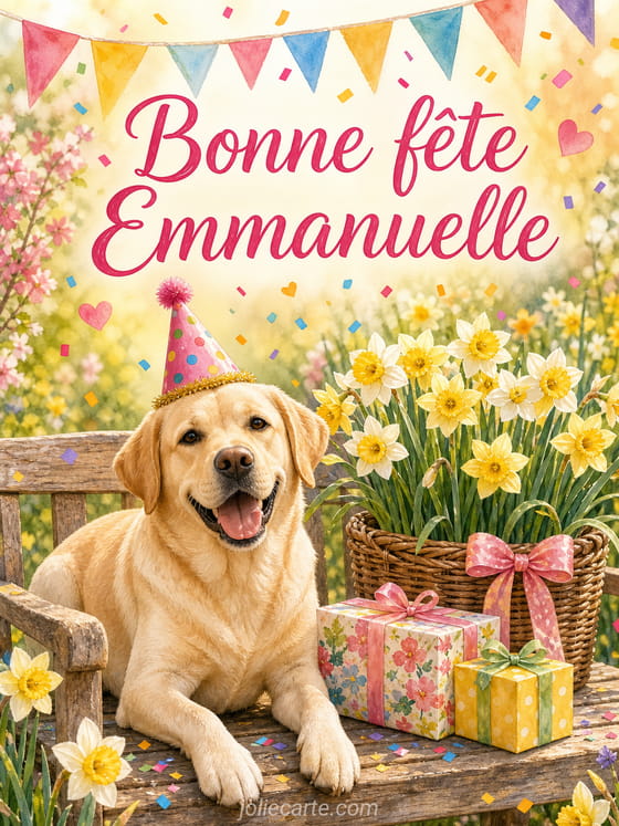 Carte bonne fête Emmanuelle