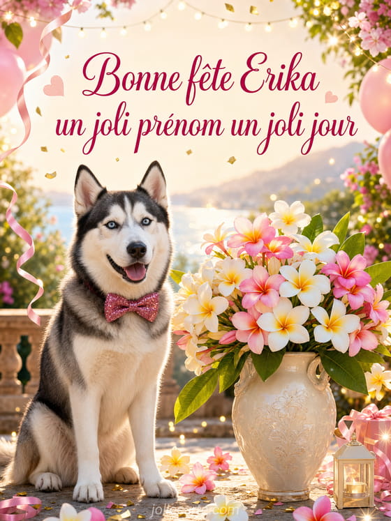 Carte bonne fĂȘte Erika