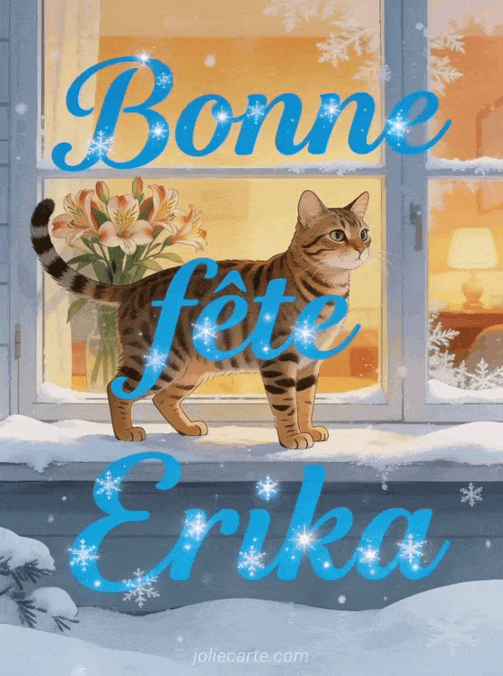 Bonne fête Erika - Bonne fete erika chat