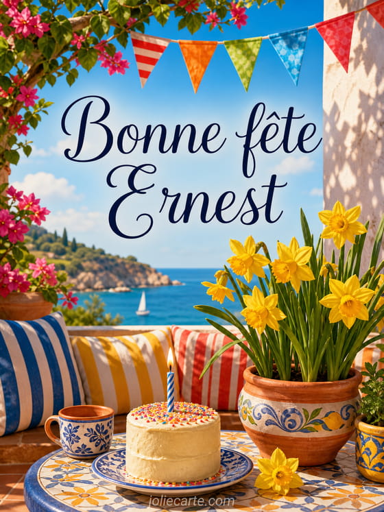 Carte bonne fête Ernest