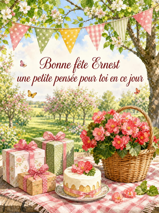 Carte bonne fête Ernest