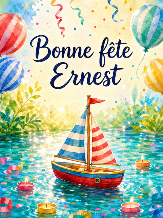 Carte bonne fête Ernest