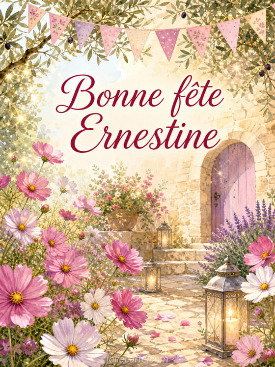 Carte bonne fête Ernestine