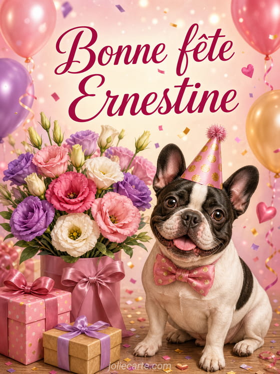 Carte bonne fête Ernestine