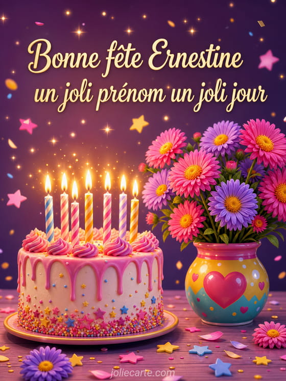 Carte bonne fête Ernestine