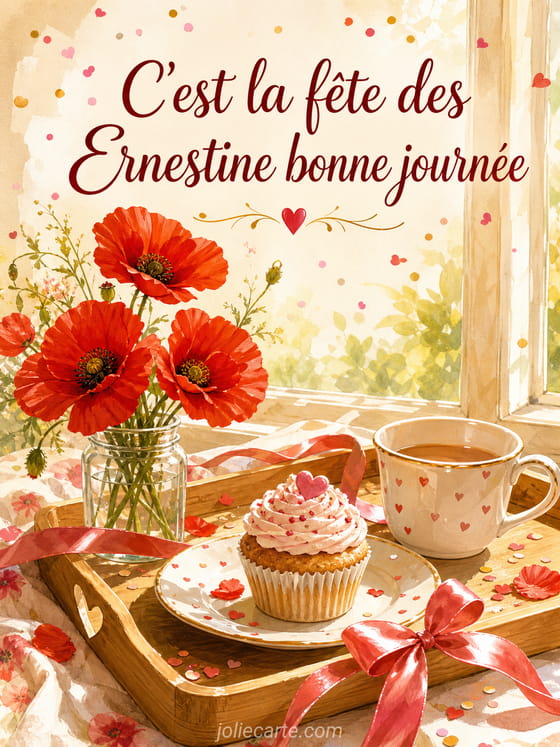 Carte bonne fête Ernestine