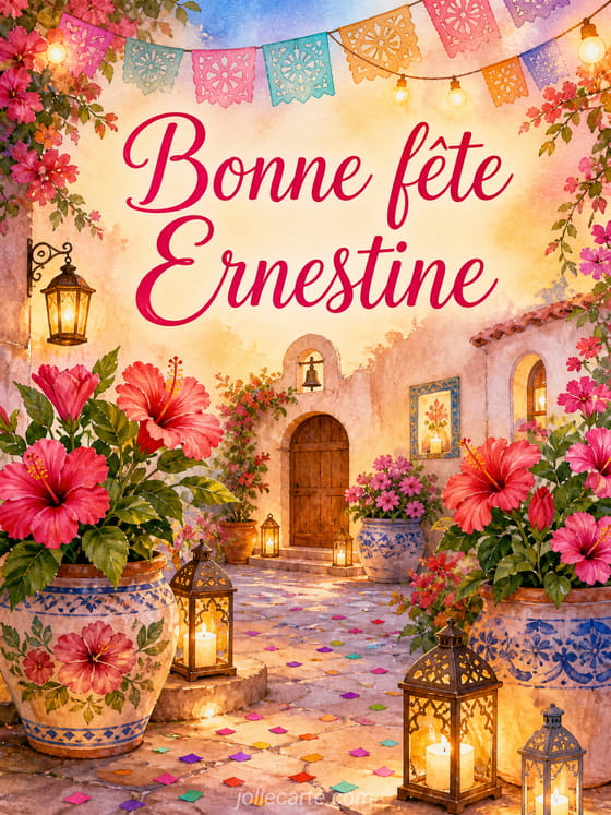 Carte bonne fête Ernestine