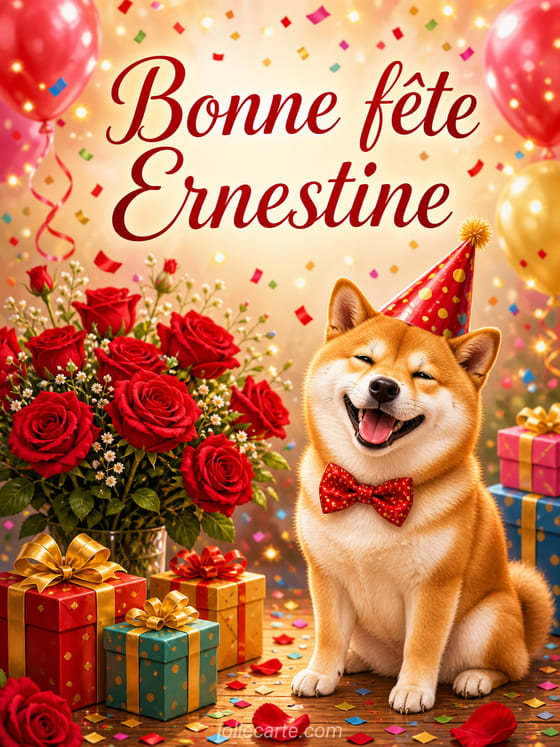 Carte bonne fête Ernestine