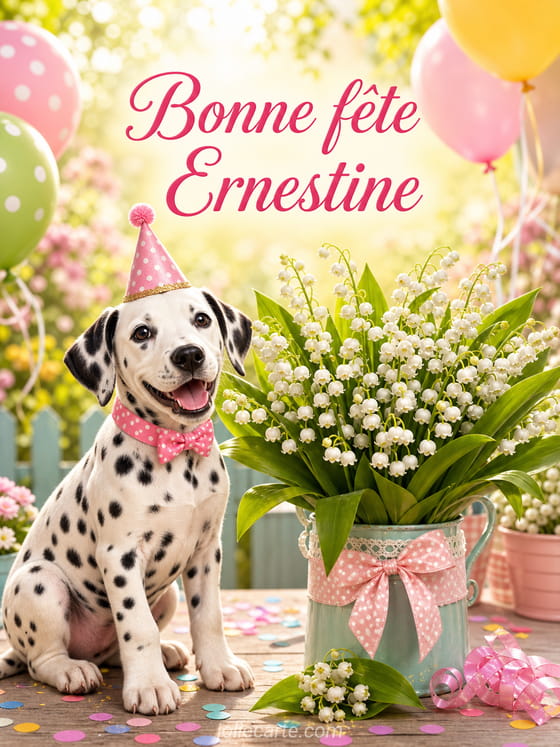 Carte bonne fête Ernestine