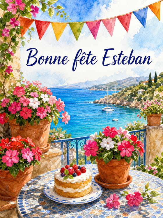 Carte bonne fĂȘte Esteban