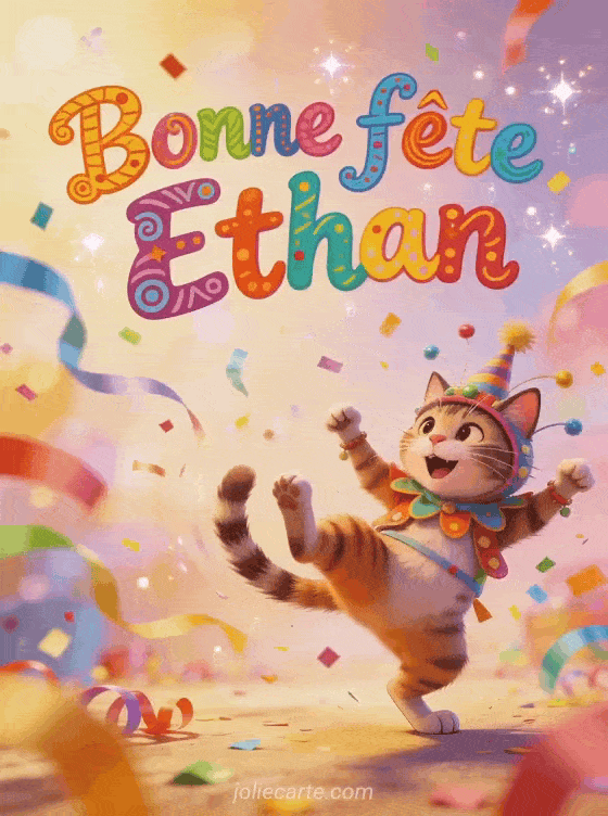 Carte bonne fête Ethan animée