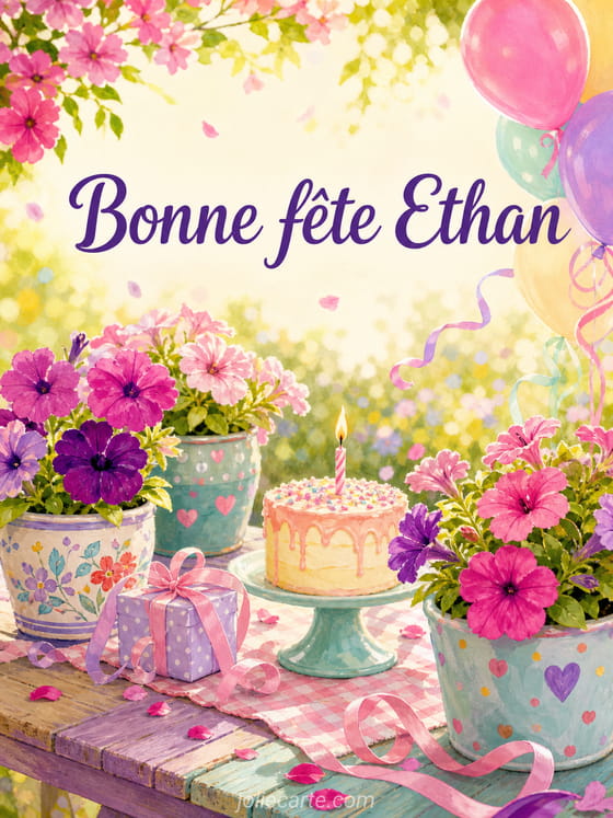 Carte bonne fête Ethan