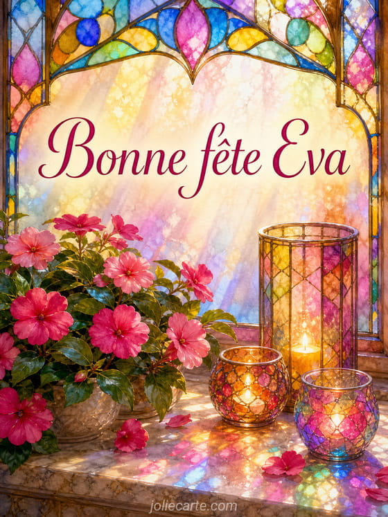 Carte bonne fête Eva