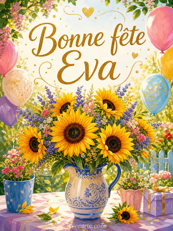 Carte bonne fête Eva
