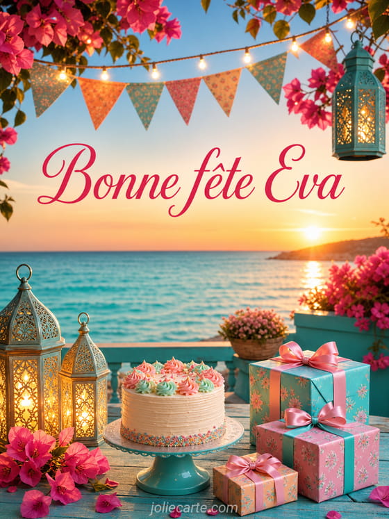 Carte bonne fête Eva