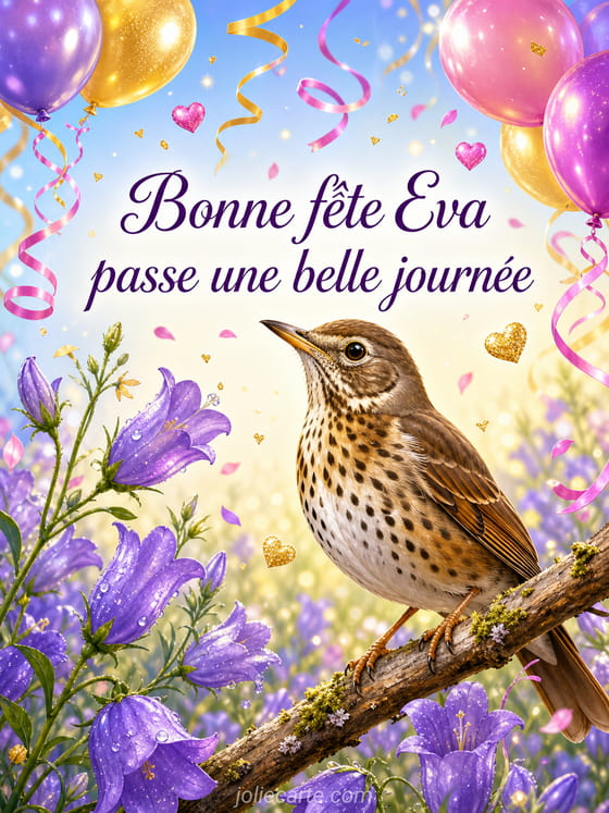 Carte bonne fête Eva