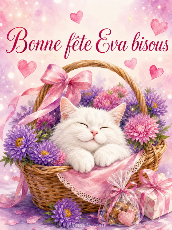 Carte bonne fête Eva