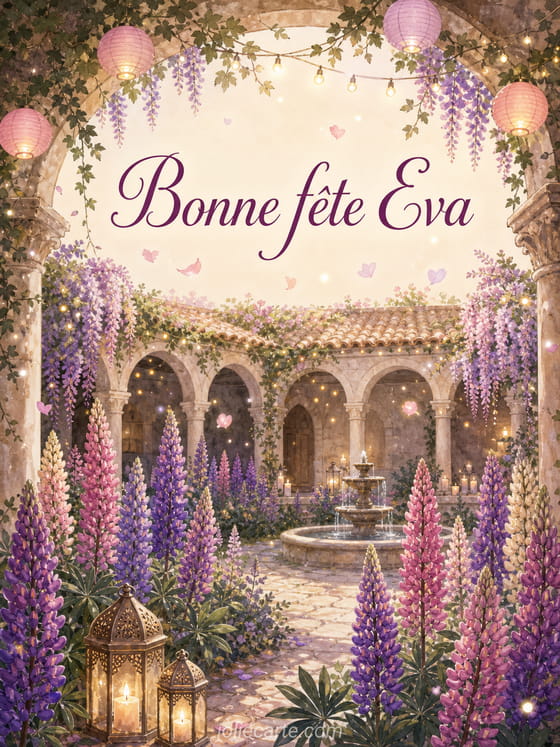 Carte bonne fête Eva