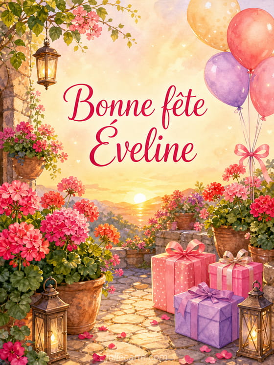 Carte bonne fĂȘte Ăveline
