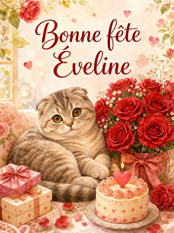 Carte bonne fĂȘte Ăveline