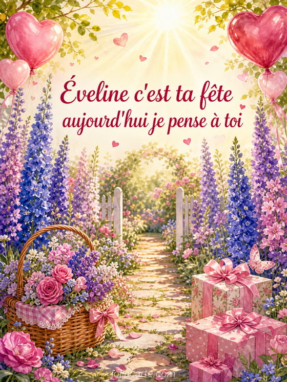 Carte bonne fĂȘte Ăveline