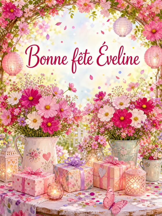 Carte bonne fĂȘte Ăveline