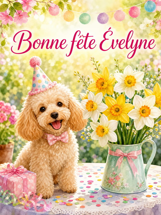 Carte bonne fĂȘte Ăvelyne