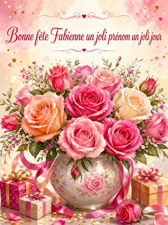 Carte bonne fête Fabienne