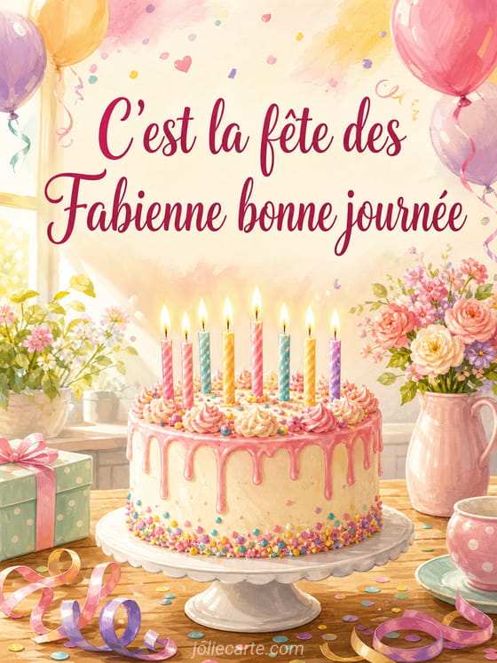 Carte bonne fête Fabienne