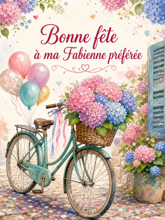 Carte bonne fête Fabienne
