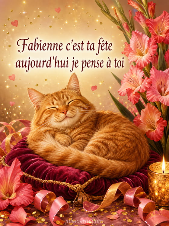 Carte bonne fête Fabienne