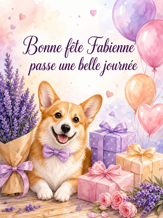 Carte bonne fête Fabienne