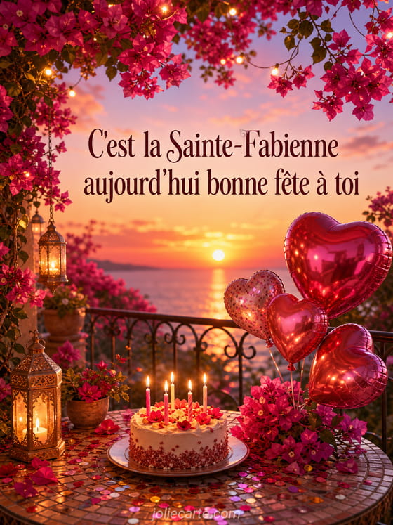 Carte bonne fête Fabienne