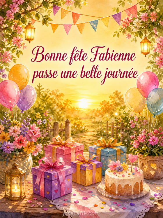 Carte bonne fête Fabienne