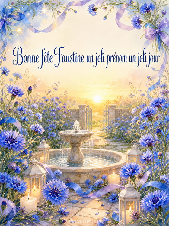 Carte bonne fête Faustine