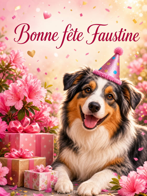 Carte bonne fête Faustine