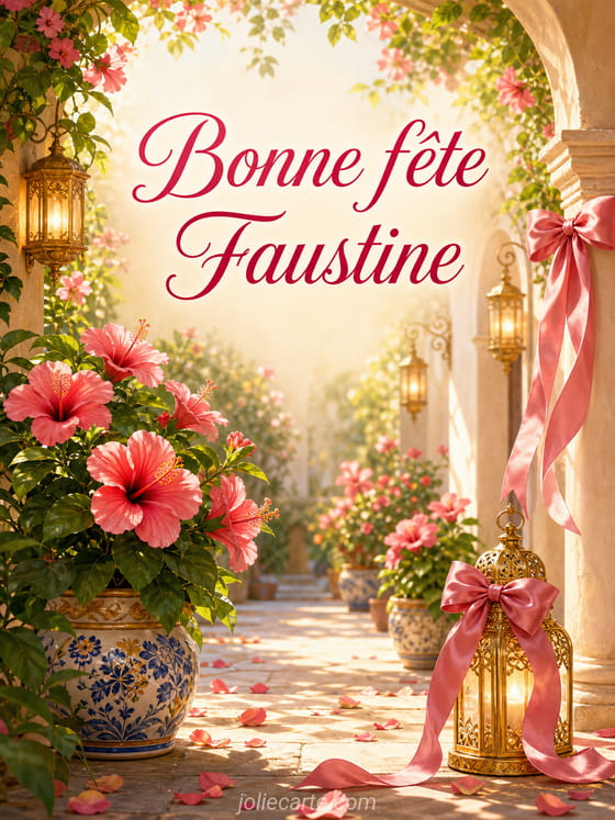 Carte bonne fête Faustine