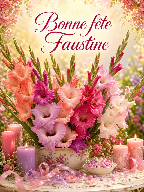 Carte bonne fête Faustine