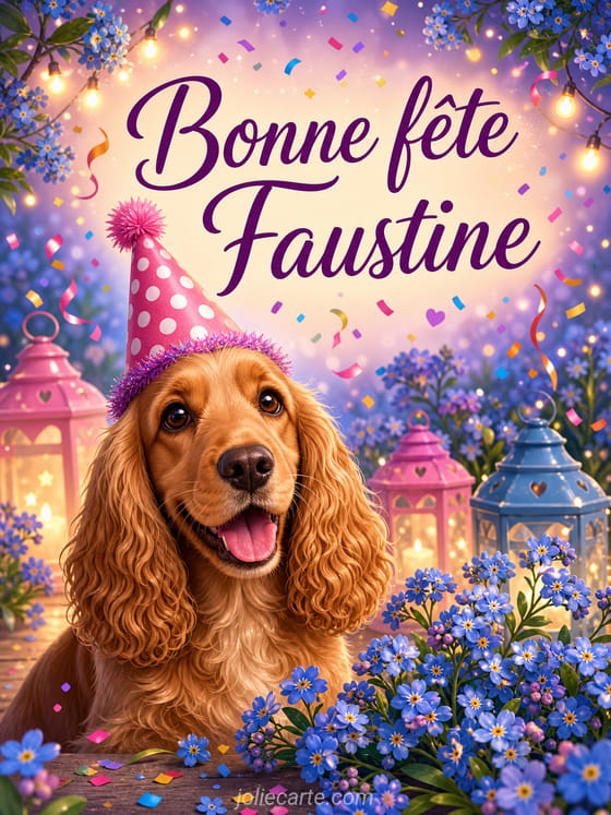 Carte bonne fête Faustine