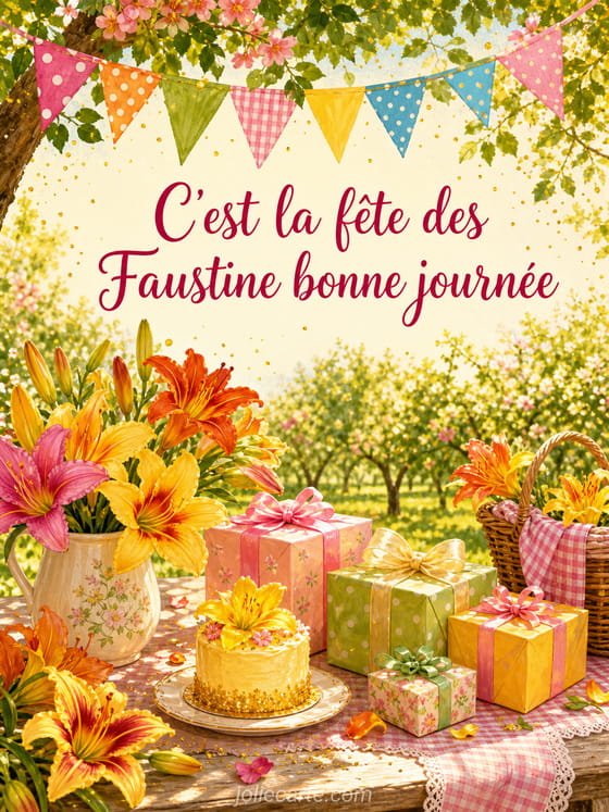Carte bonne fête Faustine